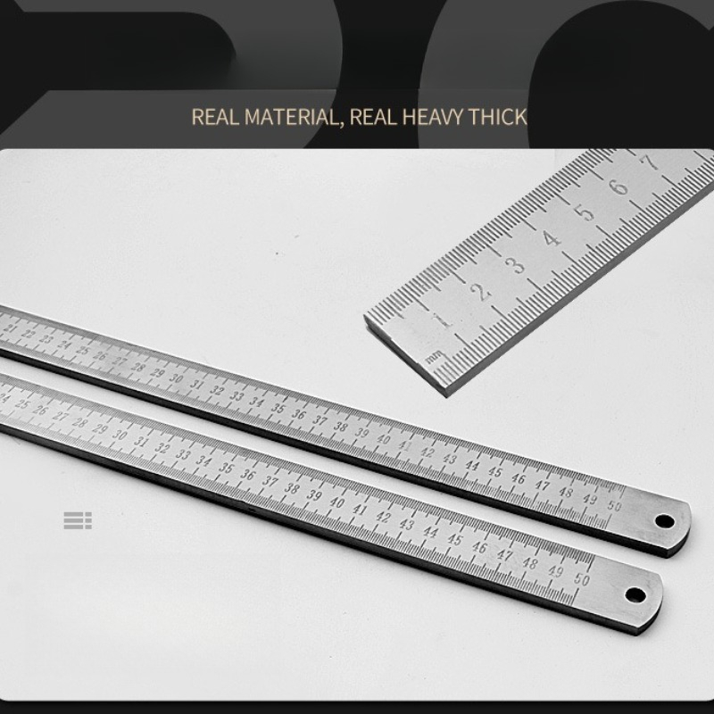 Workshop Tools Safety - 厚さ5mmのステンレス製定規、強化加工済み、車両安全測定ツール、多目的ヘビーデューティースケール、ワークショップやガレージ用