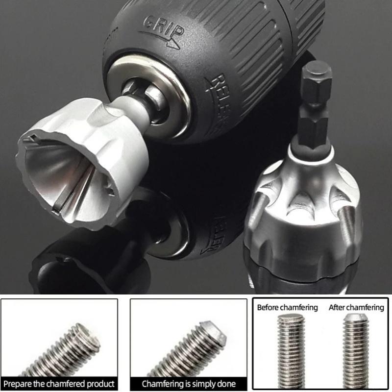 Workshop Cleaning Tools - 1個 3-19MM デバーリング外側面取りツール ステンレス製金属穴あけアクセサリー ボルトクリーニング用六角ツール