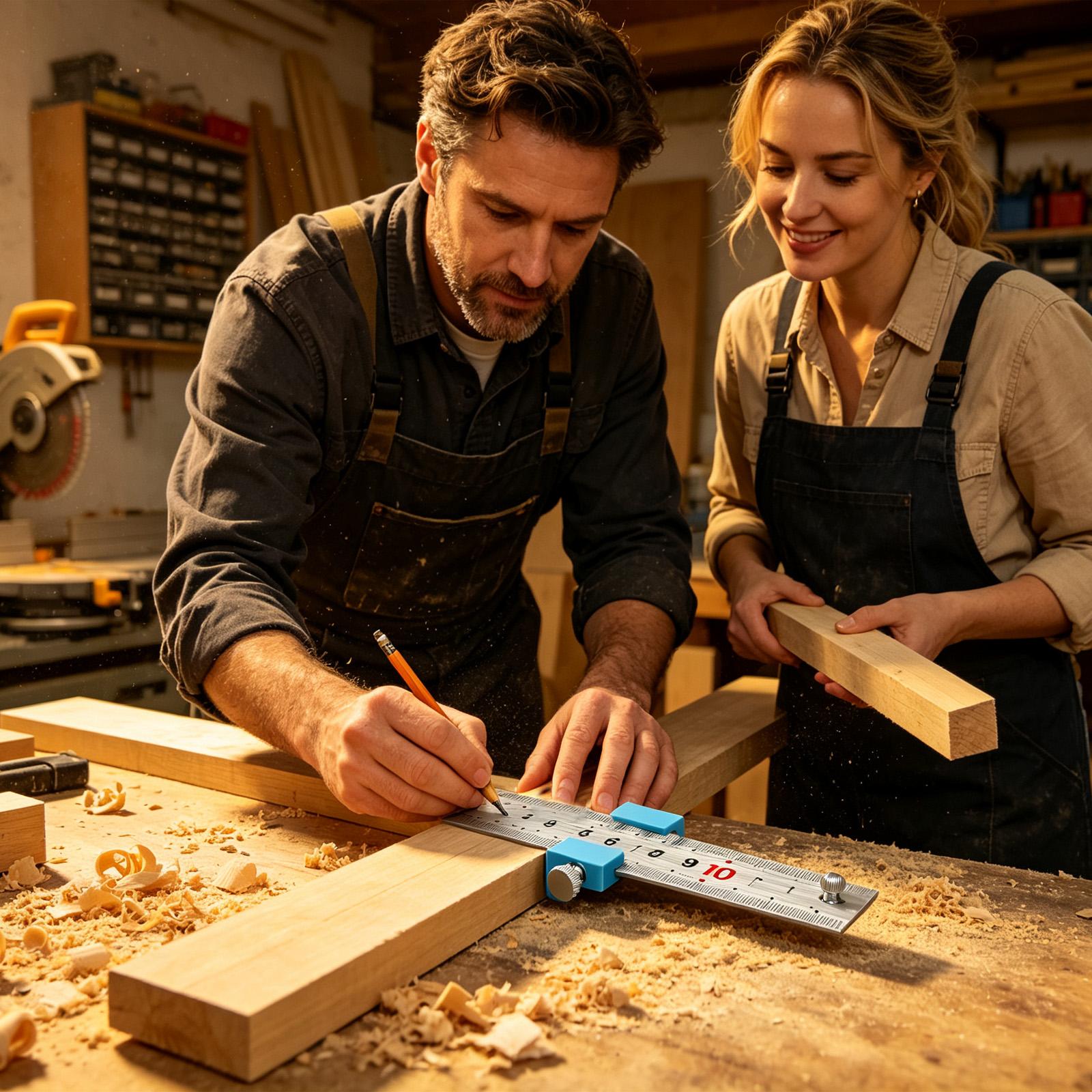 Tools For Home Workshop - 大工道具 大工定規 測定用スクライビングポジショニングブロック 木工用スチールスケールストップ 建設用 家庭用ワークショップ用