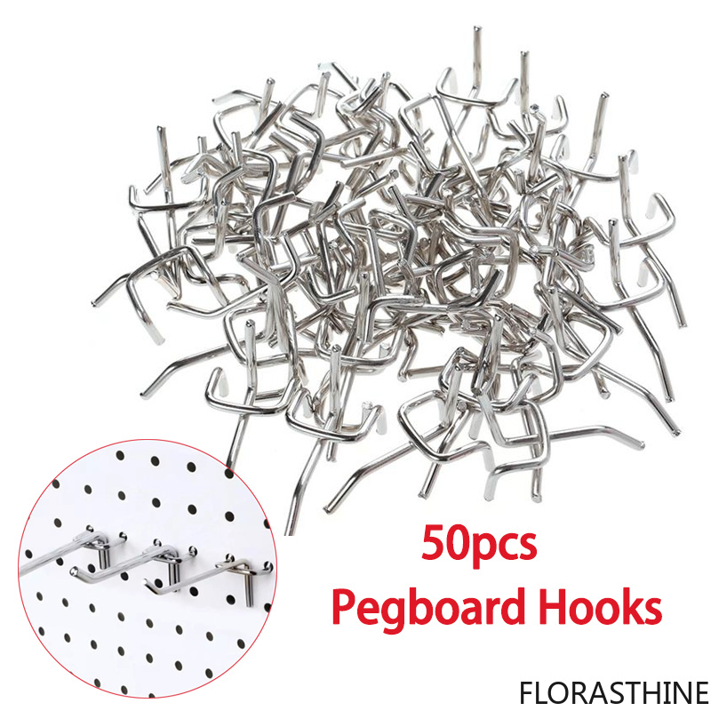 Workshop Tools Board - 50個入りペグボードフック ペグボードフック ガレージ ワークショップ ディスプレイ 収納整理