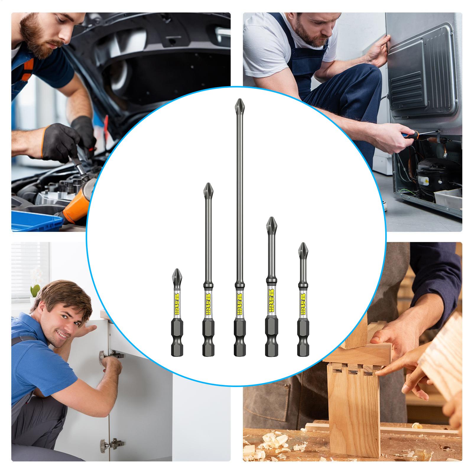 ドリルドライバービットセット 5ピース ヘビーデューティー  - Tools In The Workshop のレビューと価格