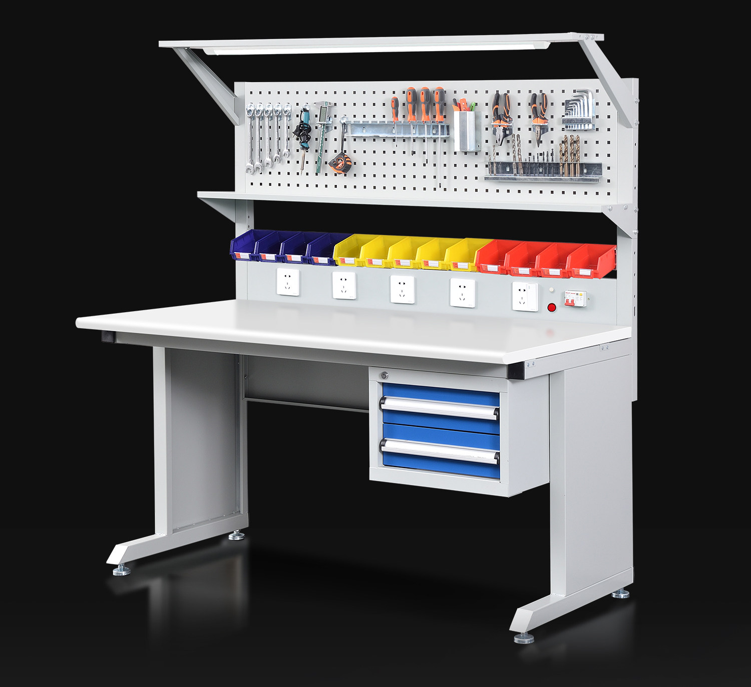 グラフェン製帯電防止作業台 工場用引き出し付きヘビーデューテ - Workshop Tools Table のレビューと価格