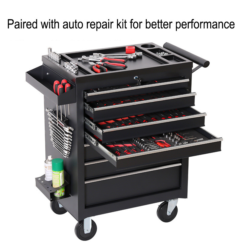 5段引き出し収納ツールボックストロリー、多機能自動車修理ハー - Workshop Tools Cabinet のレビューと価格