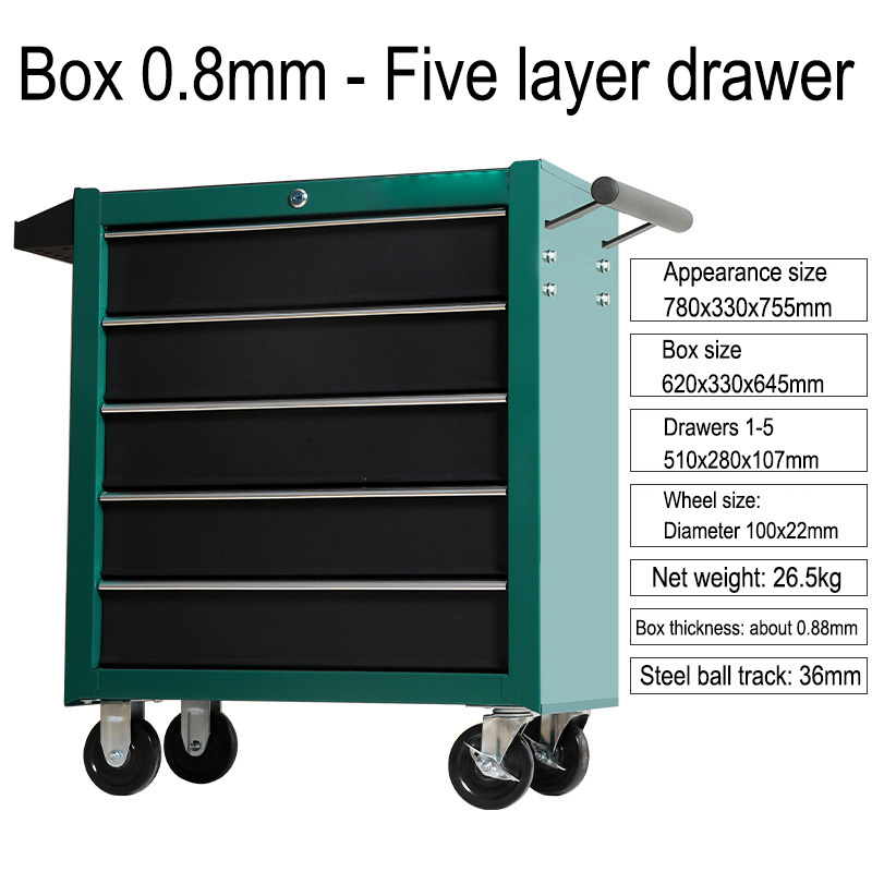 5段引き出し収納ツールボックストロリー、多機能自動車修理ハー - Workshop Tools Cabinet のレビューと価格