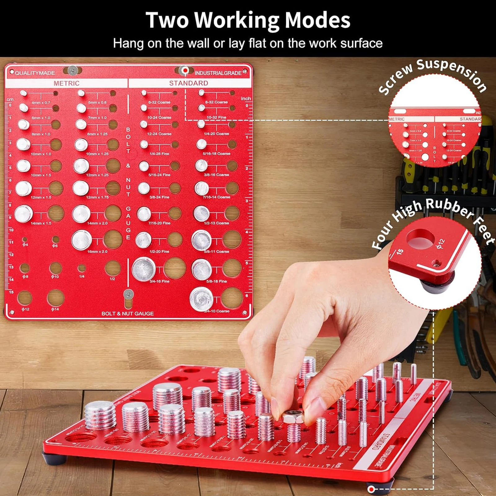 ナットとボルトのねじ径ゲージセット（標準およびメートルねじ用 - Workshop Cutting Tools のレビューと価格