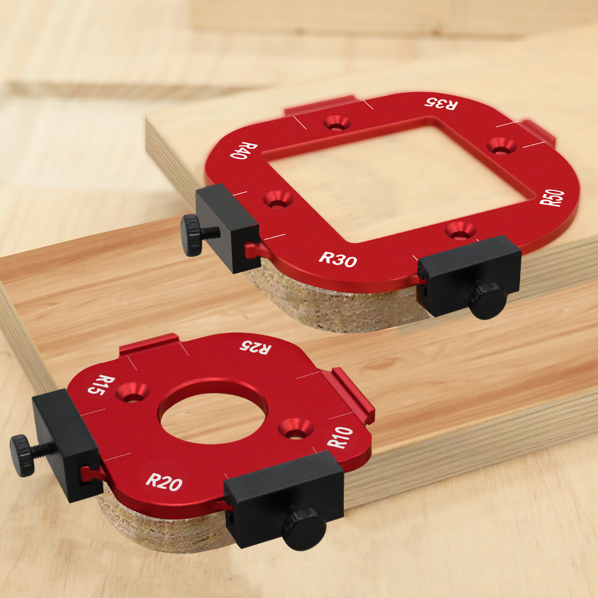 アルミ製ラウンドコーナー半径テンプレートセット、木工用ルータ - Workshop Cutting Tools のレビューと価格
