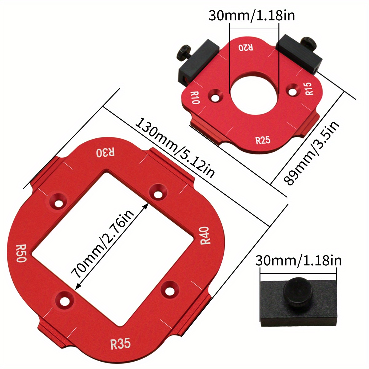 アルミ製ラウンドコーナー半径テンプレートセット、木工用ルータ - Workshop Cutting Tools のレビューと価格