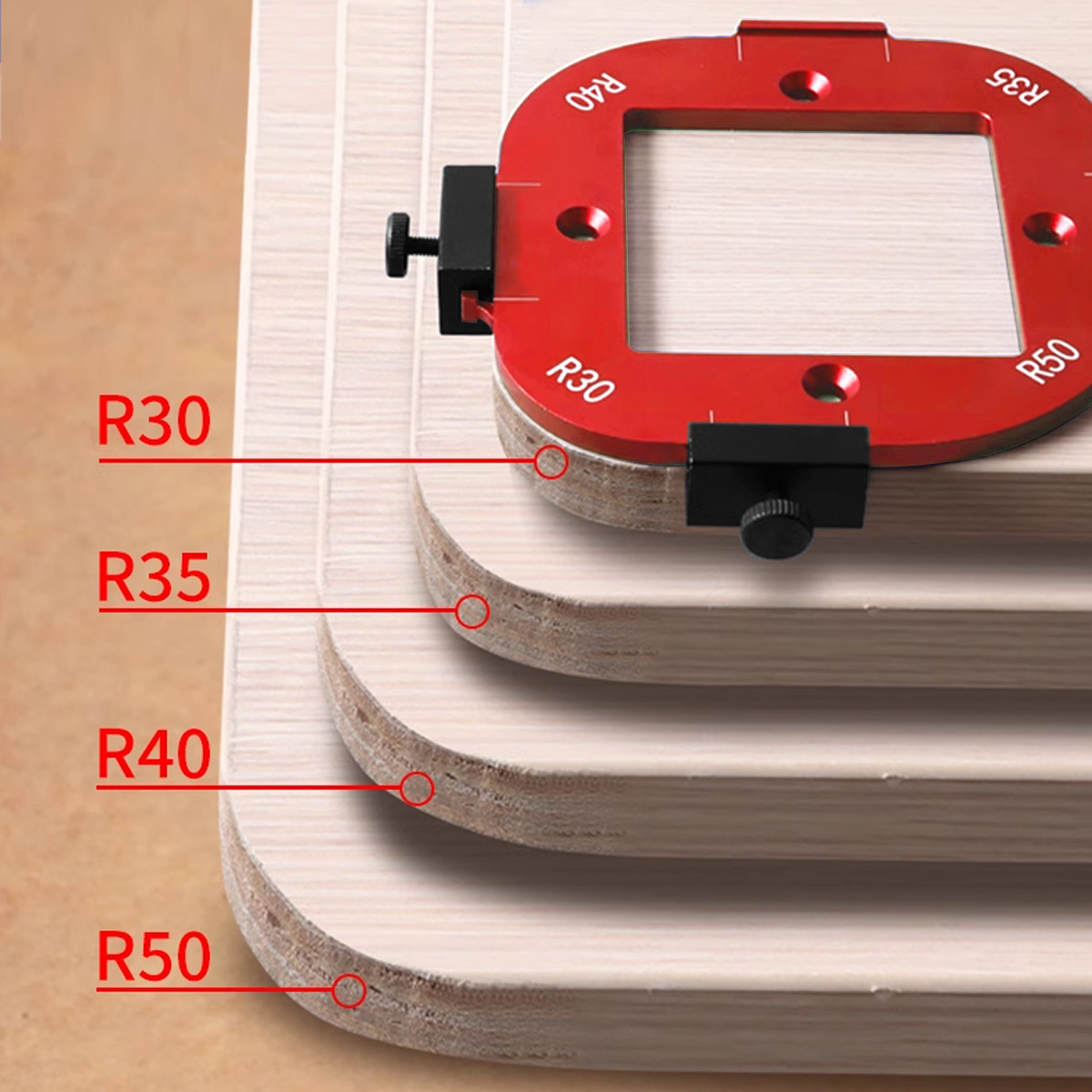 アルミ製ラウンドコーナー半径テンプレートセット、木工用ルータ - Workshop Cutting Tools のレビューと価格
