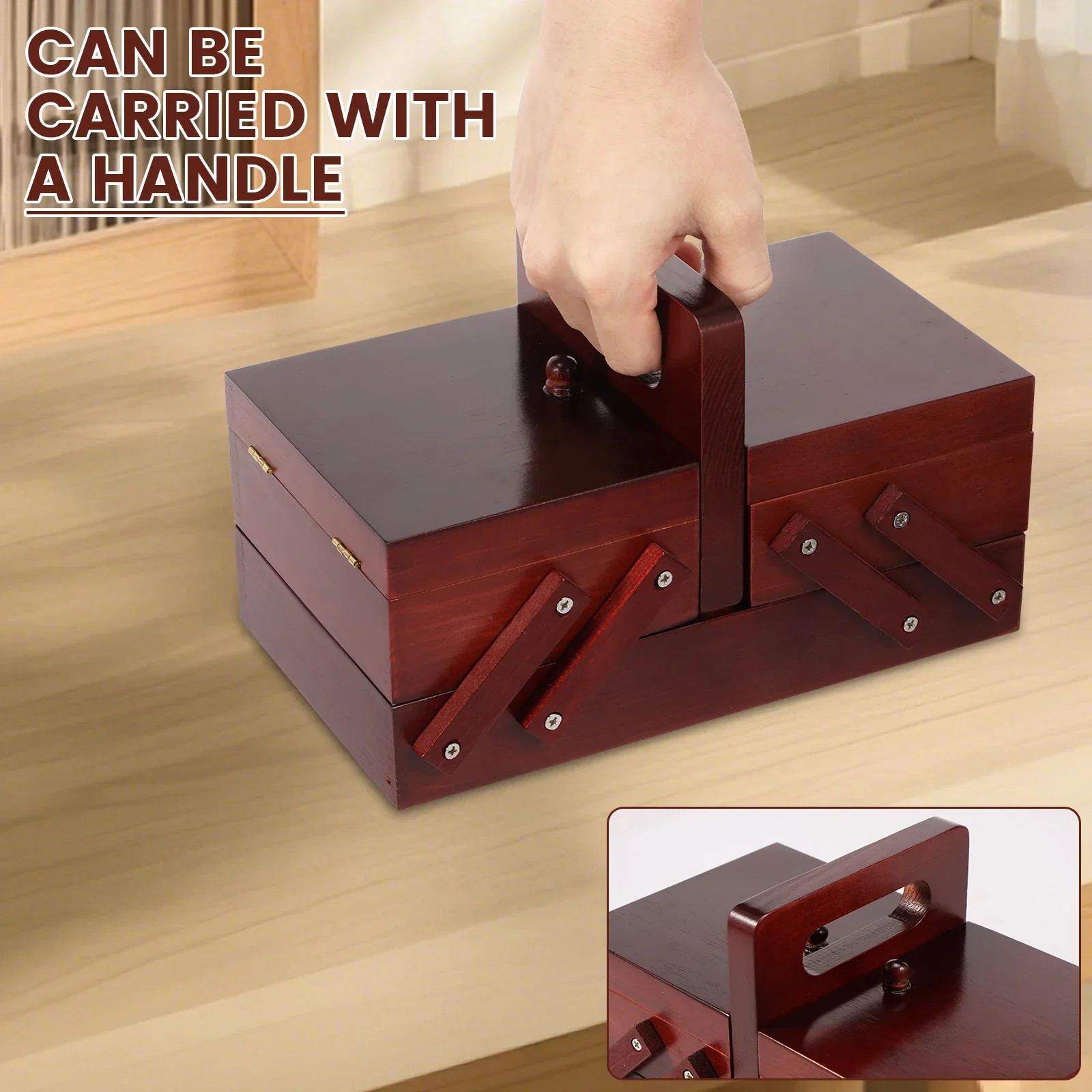 拡張可能な縫製糸箱木製ヴィンテージボビン空の縫製リールバスケ - Workshop Tools Cabinet のレビューと価格